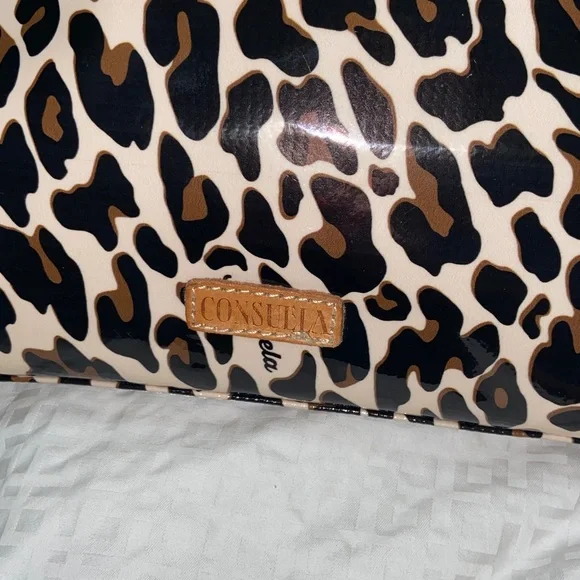 Consuela Mona Leopard Cheetah Downtown Crossbody Shoulder Bag Purse Brown Black - Picture 4 of 15